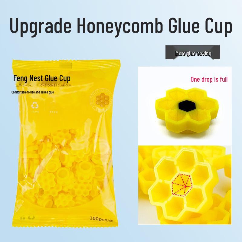 100-Pack Honeycomb Glue Delay Cups for Eyelash Extensions