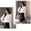 2026 Korean Style Chiffon Top: Long Sleeve, Stand Collar, Loose Fit, Belly-Covering, Versatile, Elegant, Fashionable for Spring/Autumn