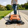 Walk-Behind Hand Push Floor Sweeper, Manual Floor Sweeper Non-Electric with 650mm Sweeping Width, 18.9L Waste Container & Adjustable Folding Handle