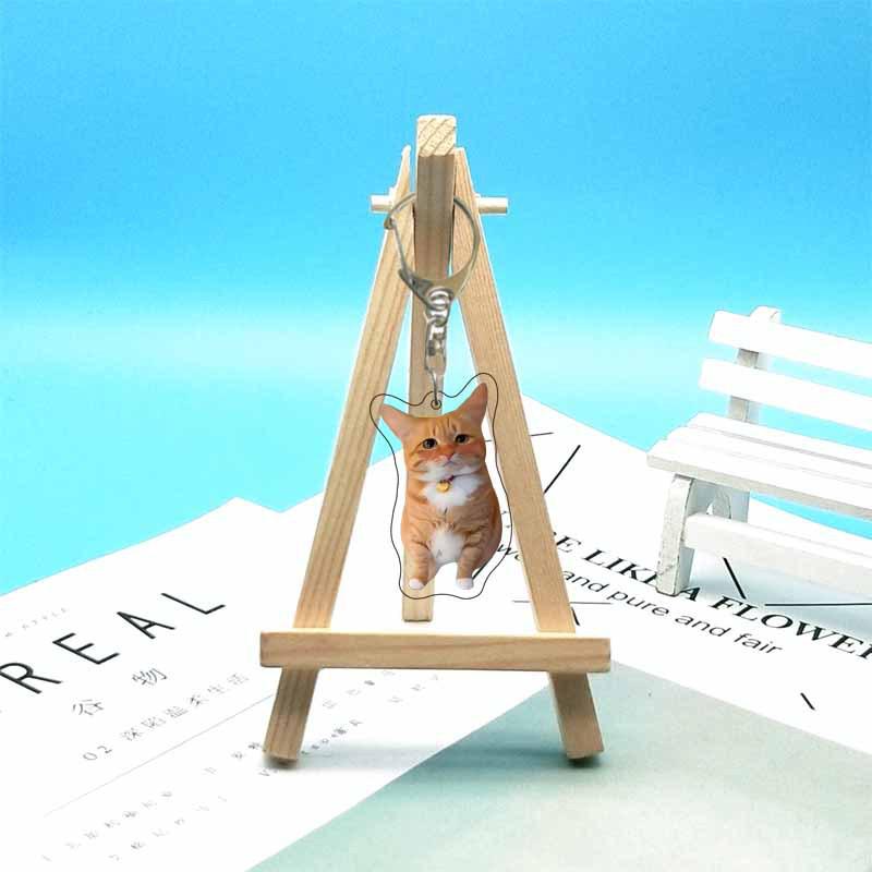Abstract Cat Meme Emoji Acrylic Keychain