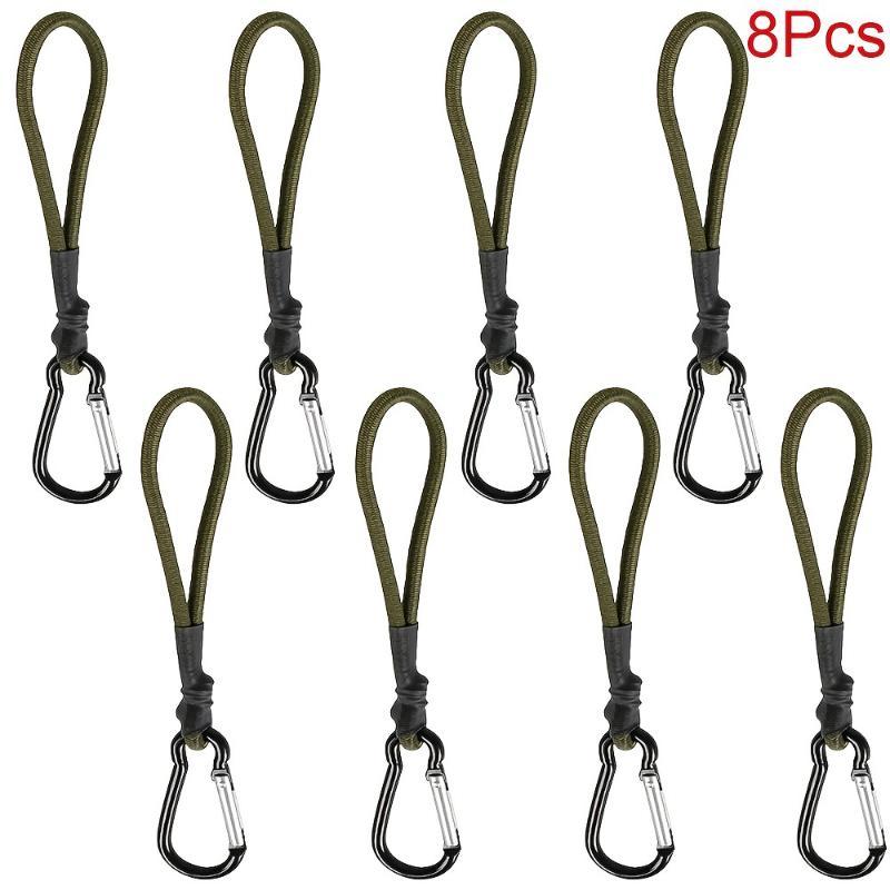 Paracord Lanyard with Heavy Duty Metal Carabiner 5 Assorted Colors Wear Resistant for Outdoor Camping Hiking Gear