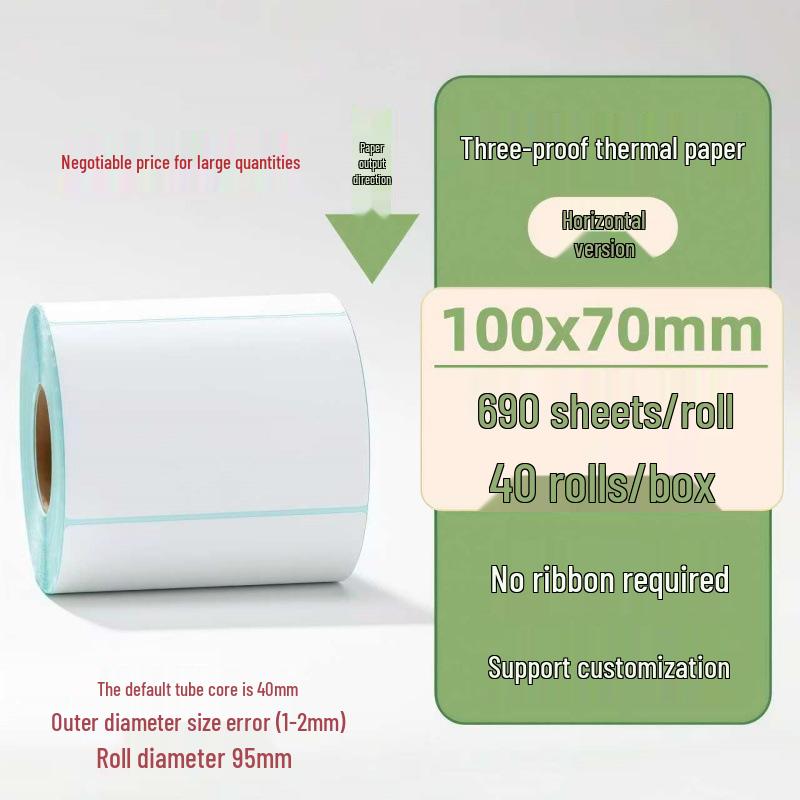 Samoprzylepne etykiety termiczne na kody kreskowe 100×150 mm - Trwałe i wodoodporne do logistyki