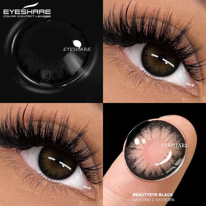 

EYESHARE 1 пара черных контактных линз годового использования мягкие косметические линзы для глаз темный цвет косметика для глаз