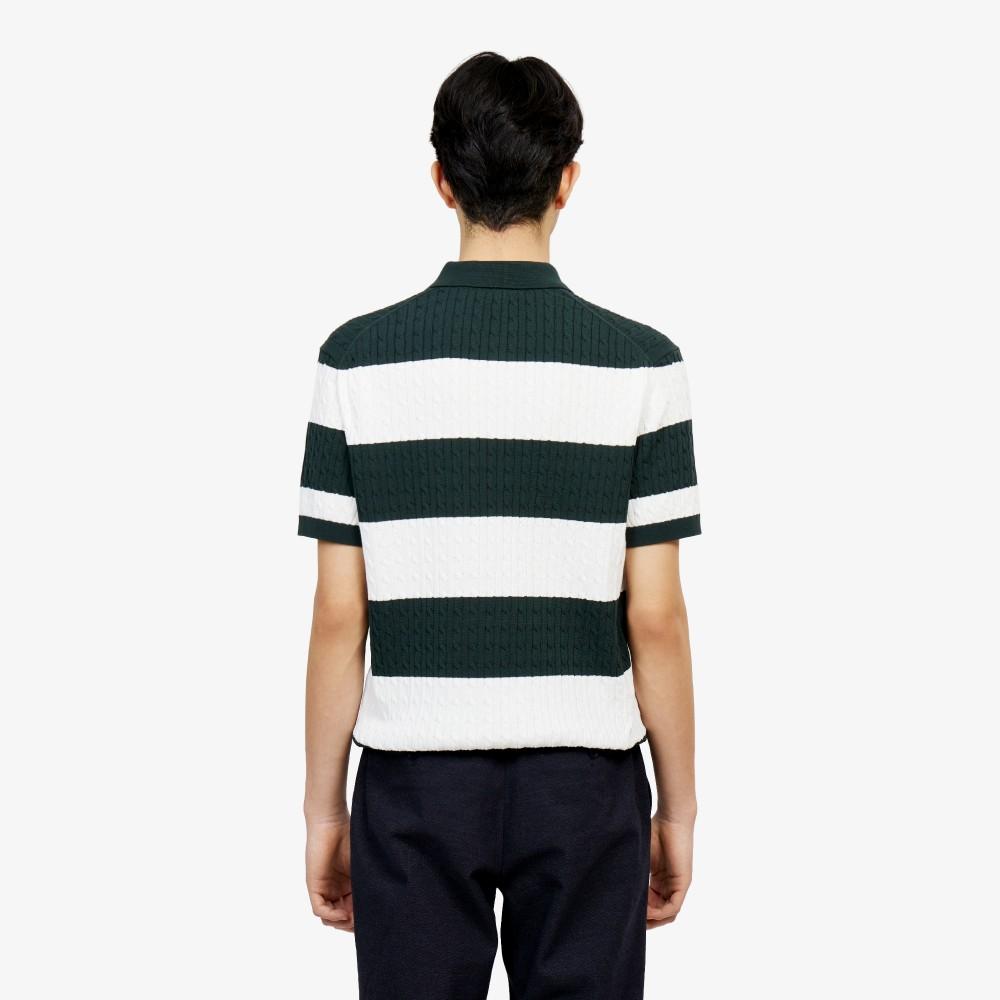 Lacoste Men's Cable Short Sleeve Sweater Polo Shirt PH368E-56G132