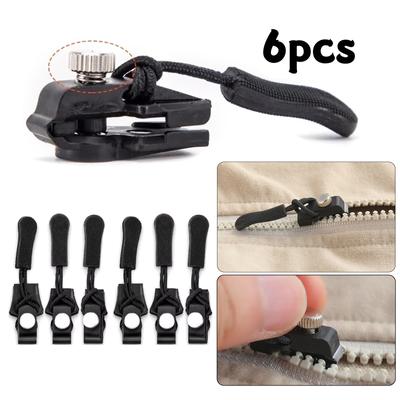 6/12Pcs Quickly Zip Fixers Adjustable Zippers Repair Tool Easy Install Zippers Replacements for Wetsuits Luggage Bag