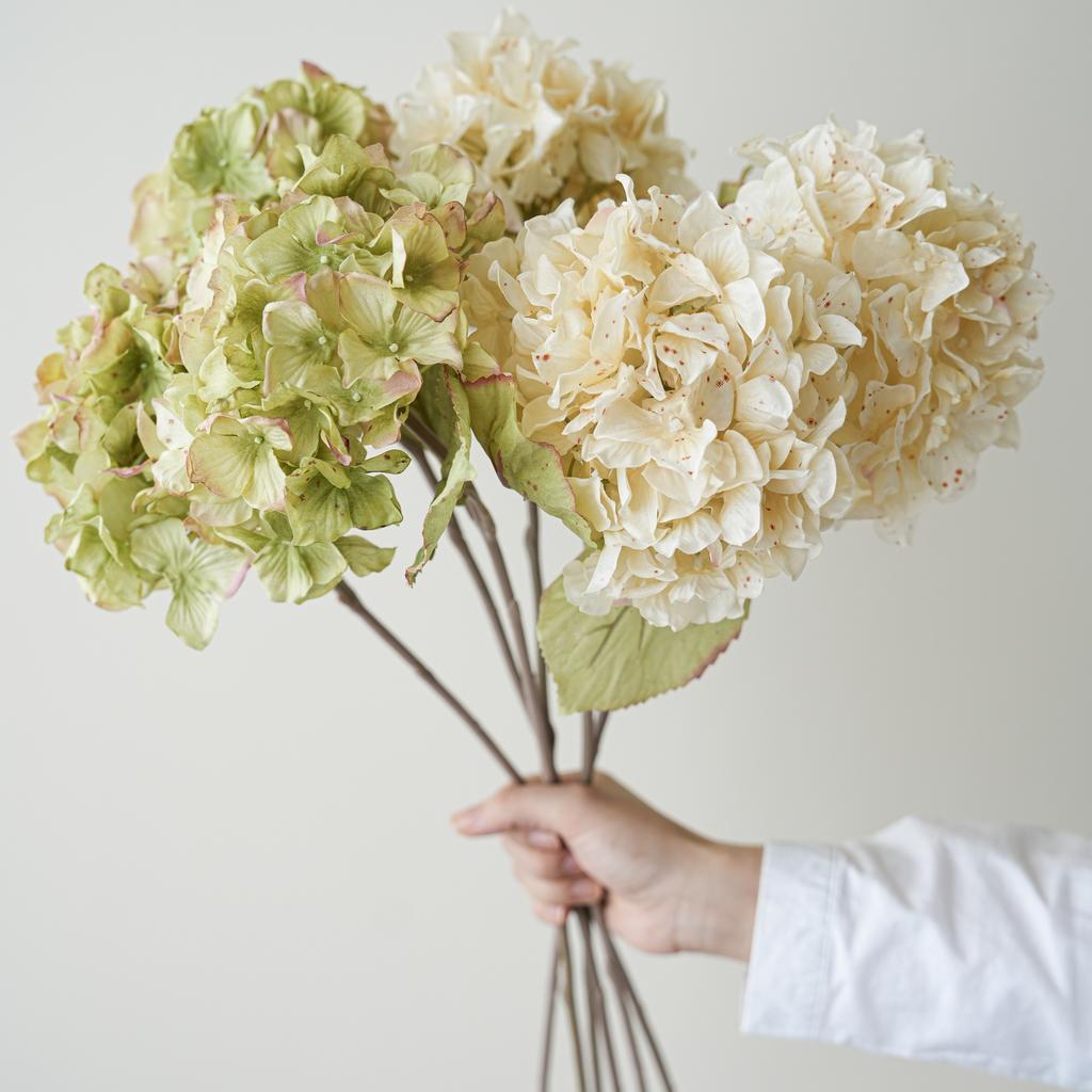 Dried Artificial Flowers Hydrangeas for Autumn Home Decoration  Dried Flowers Artificial Hydrangeas Fall Fake Flower Arrangement