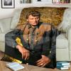 Rock Legend Johnny: Fire Music blanket Home Decor Suitable for all seasons Machine washable Nap Blanket Digital printing