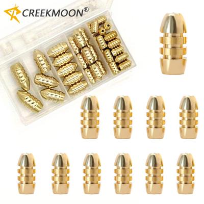 5 Sizes Fishing Copper Sinkers Set Weights 1.8-10g 21pcs Smooth Surface Reduces Resistance, Sinker for Drop Bass Fishing Tackle