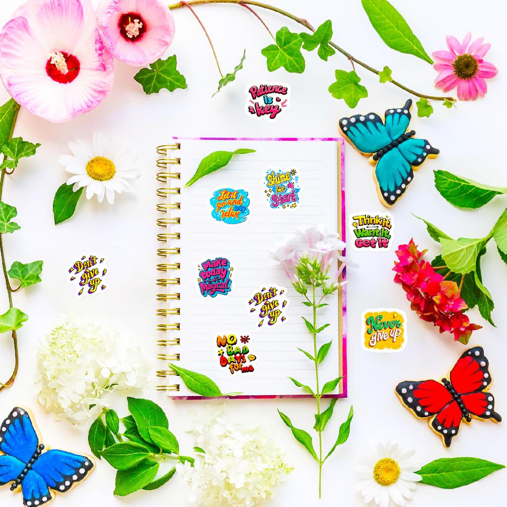 500 Rollen Farbe Inspirierend Englisch Serie Rollenaufkleber Geschenkgeben DIY Handkonto Handy Kinder Cartoon Aufkleber