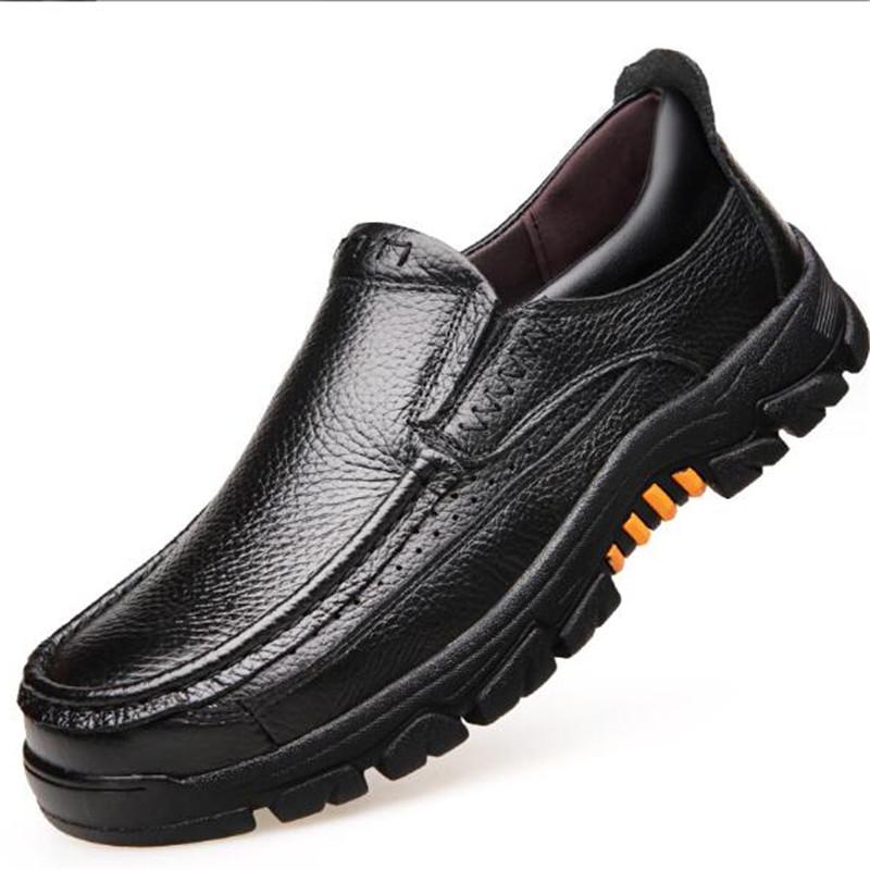 Genuine Leather Shoes Men Loafers Soft Cow Leather Men Business Casual Shoes New Male Footwear Black Brown Slip-on Shoes