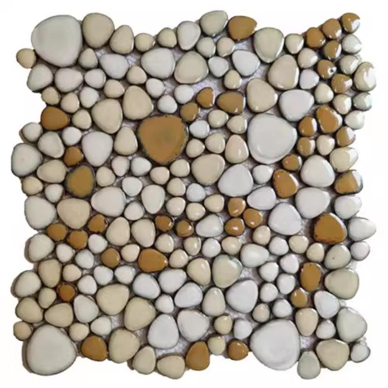 1 Stück 30x30cm Keramik Kiesel Mosaik Fliesen Spa Pools Fischteiche Badezimmer Anti-Rutsch Verschleißfest Boden Wand Dekor Fliesenblatt