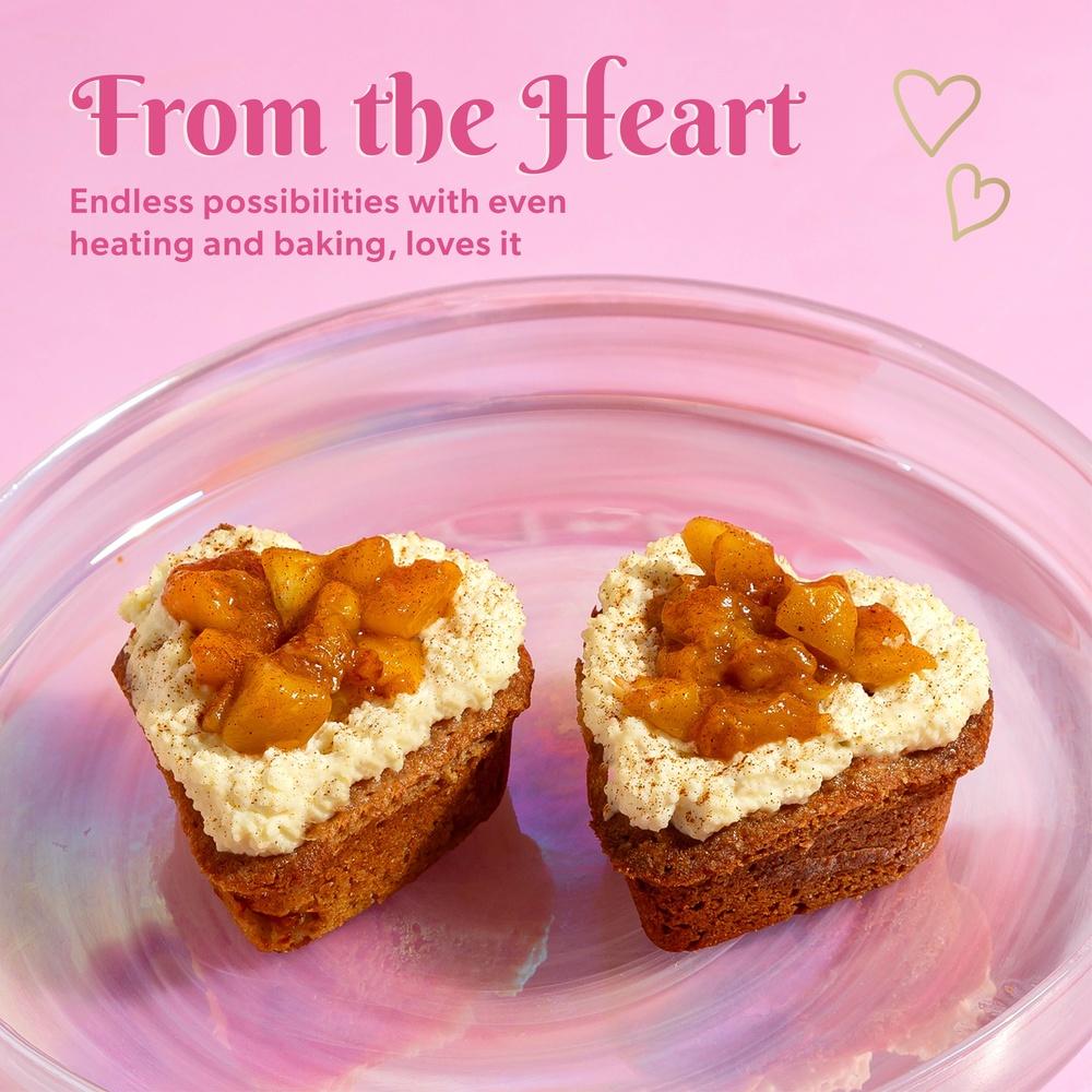 Heart Shaped Mini Cake Pan 12 Cup Nonstick Carbon Steel Bakeware Dishwasher Safe Perfectly Baked Desserts