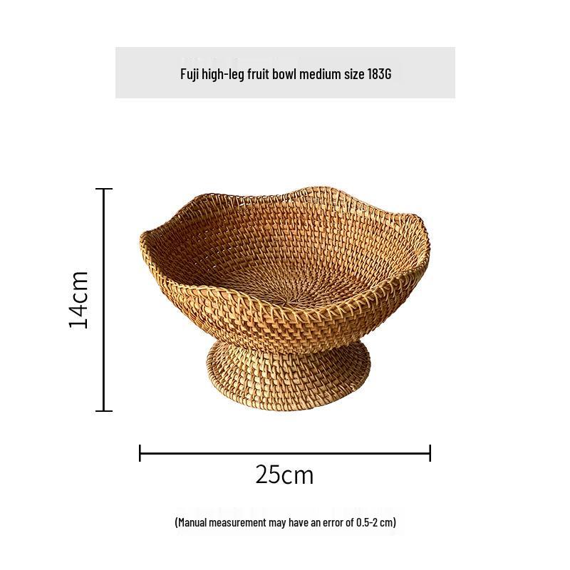 Handcrafted Nordic Autumn Rattan Fruit Bowl - American Style Living Room Decor