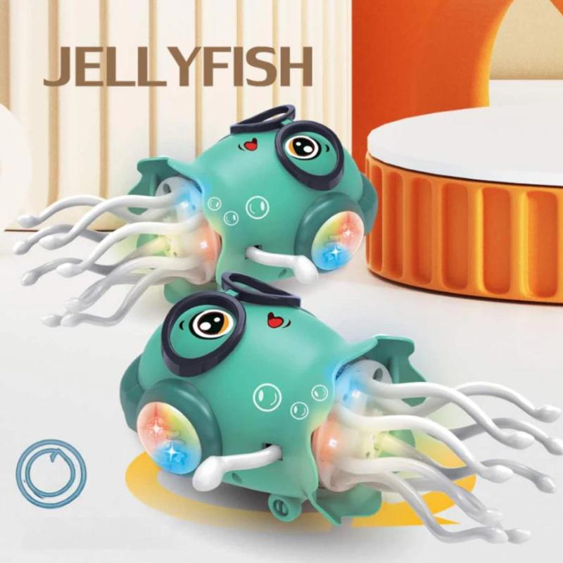 Dancing Jelly Fish Toy Smart Tentacle Explorer With Led Lights Music Automatic Obstacle Sensor Toy