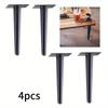 4pcs Metal Furniture Legs Round Tall Sleek Tapered Sofa Legs Modern Style Decorative Cabinet Legs for TV Stand Closet Table Chair