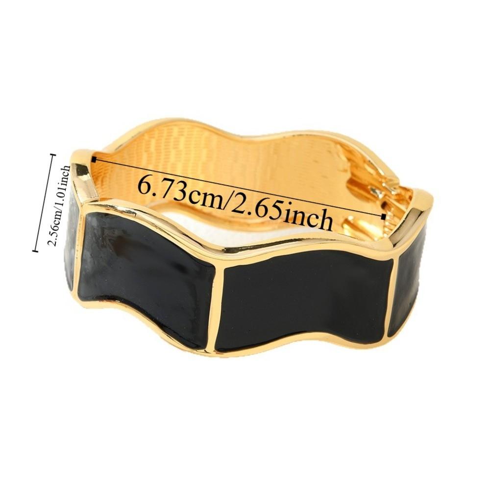 Handicraft Zinc Alloy Irregular Bracelet Adjustable Retro Enamel Bangle Waterproof Geometric Women's Wrist Jewelry Versatile