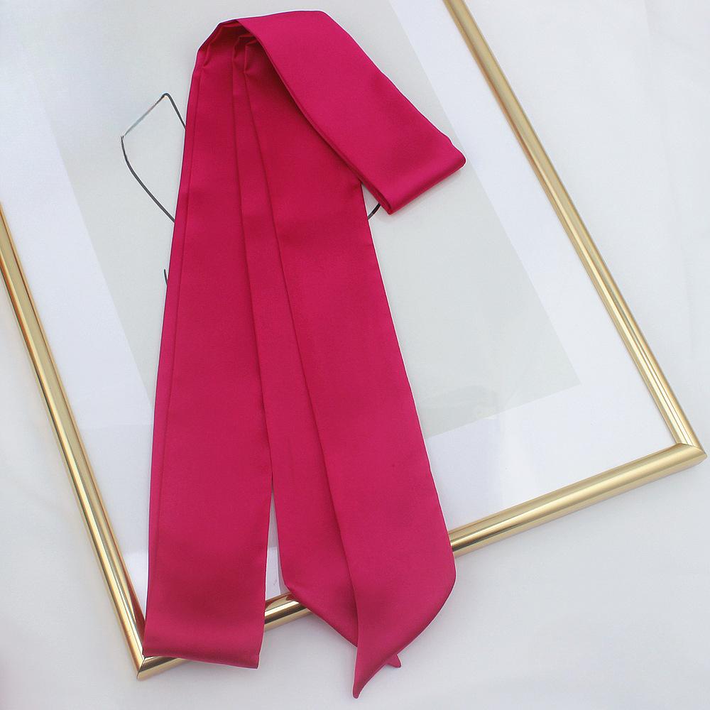 Long Skinny Hair Scarf For Women Silk Satin Headband Cute Neckerchief Solid Colors  Fashion Bag Scarves For Ladies 2024