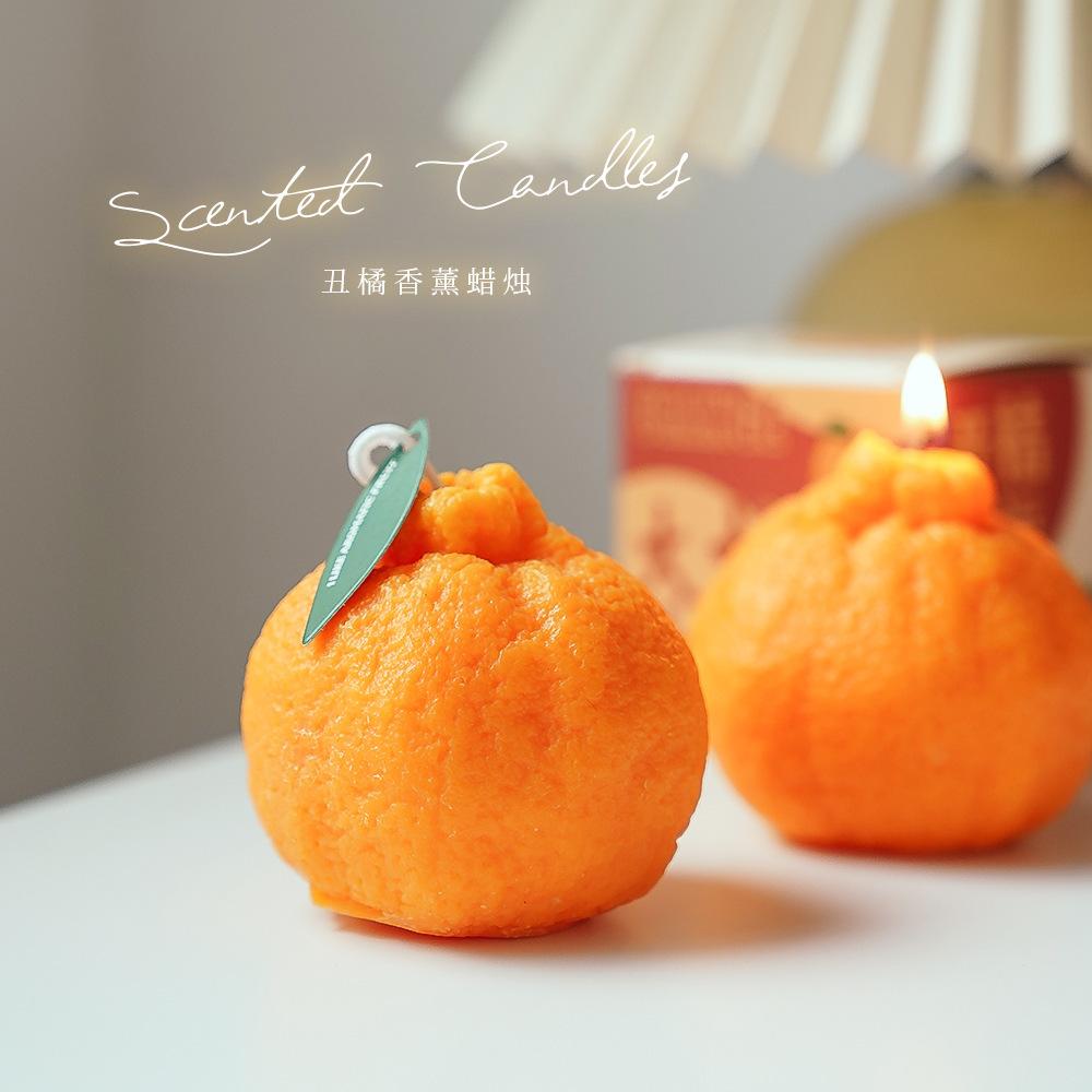 NEU Hässliche Orange Aromatherapie Kerzen Realistische Frucht Hochzeitsfeier Geschenke DIY Mode Foto Requisiten Gastgeschenke Desktop Dekorationen