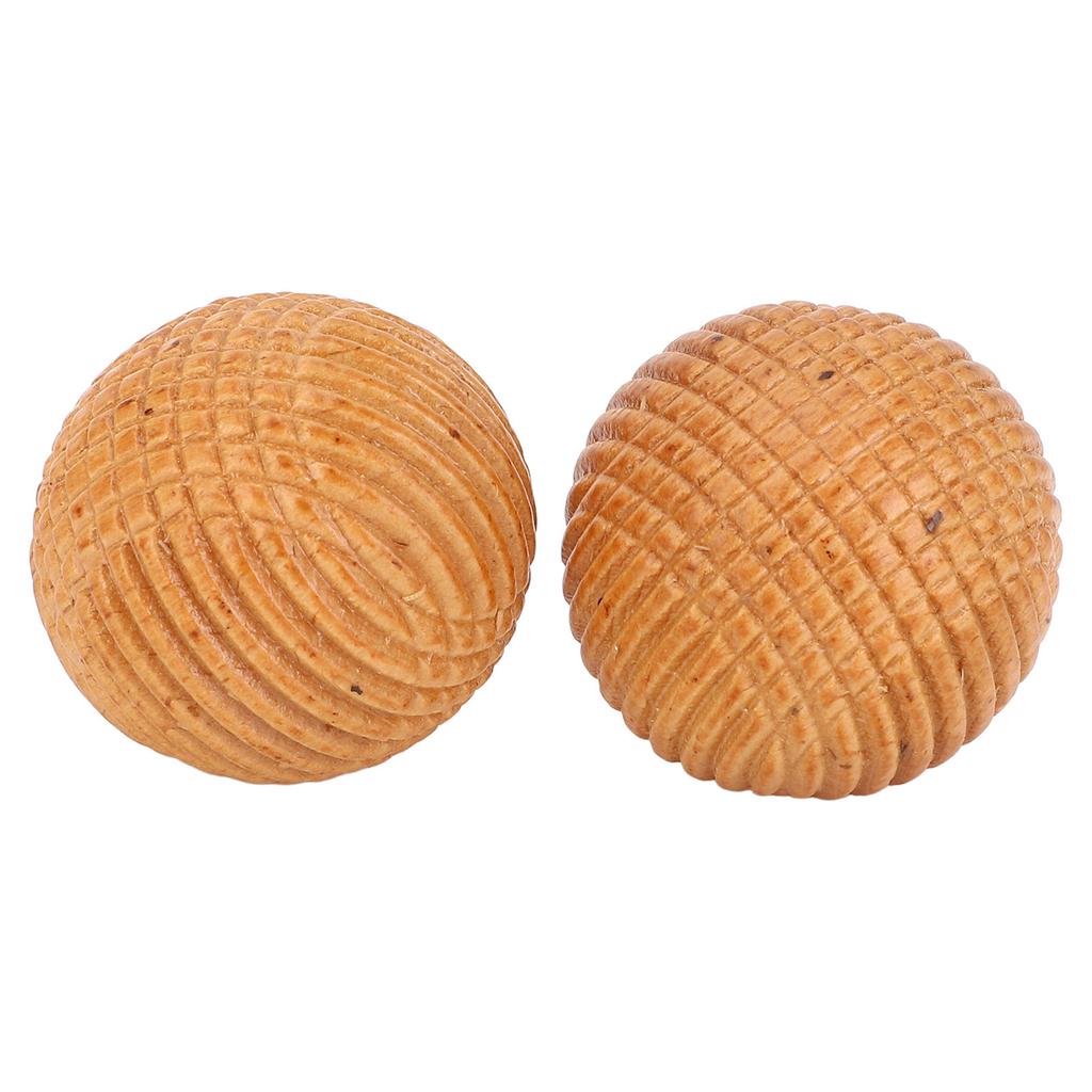 2 Pcs Wooden Hand Exercise Balls Ergonomic Relaxation Textured Lightweight Palm Massage Balls for