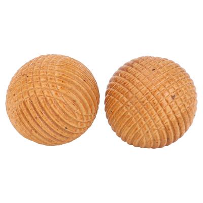 2 Piezas de Bolas de Madera para Ejercicio de Manos Ergonómicas Relajación Texturizadas Ligeras Masajeador de Palma para