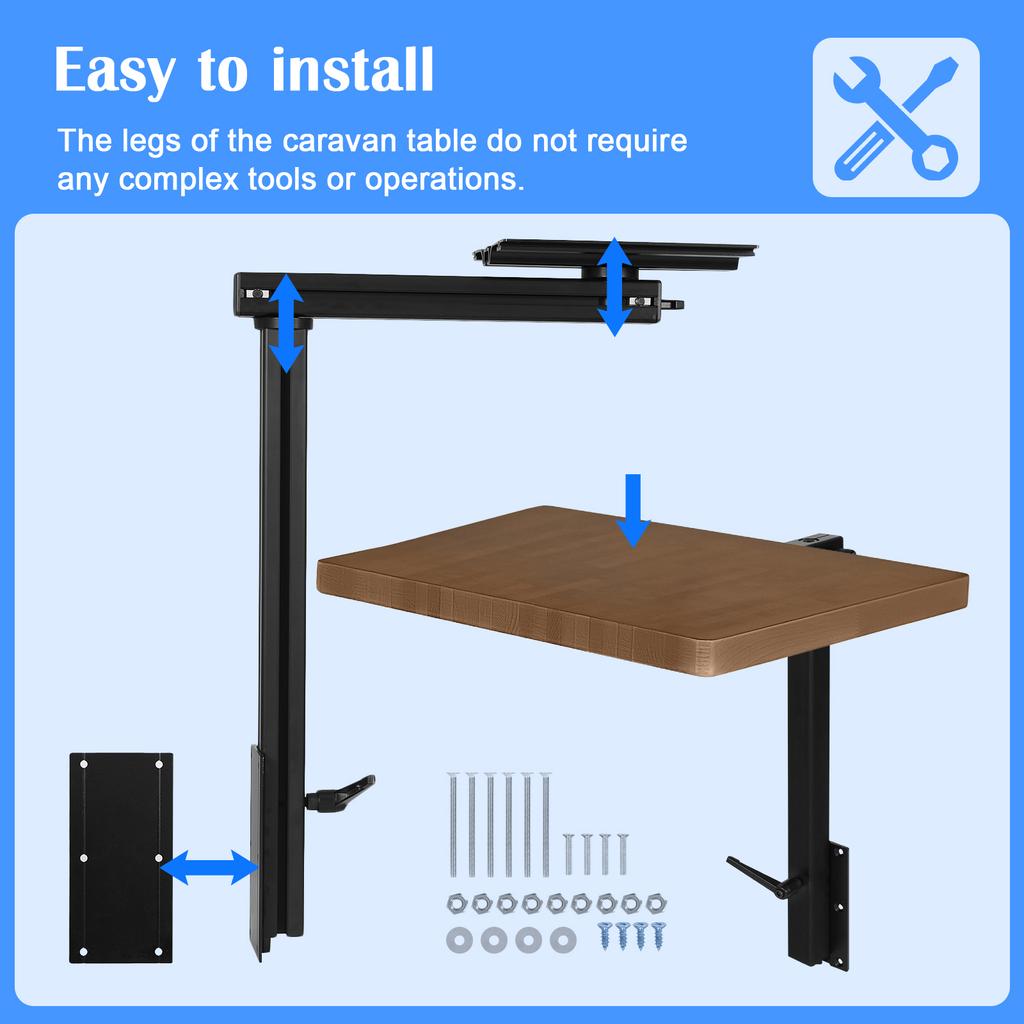 Aluminum Alloy 360 Degree Rotation Detachable Telescopic Table Leg Removable Table Leg for Yachts RV Motorhome