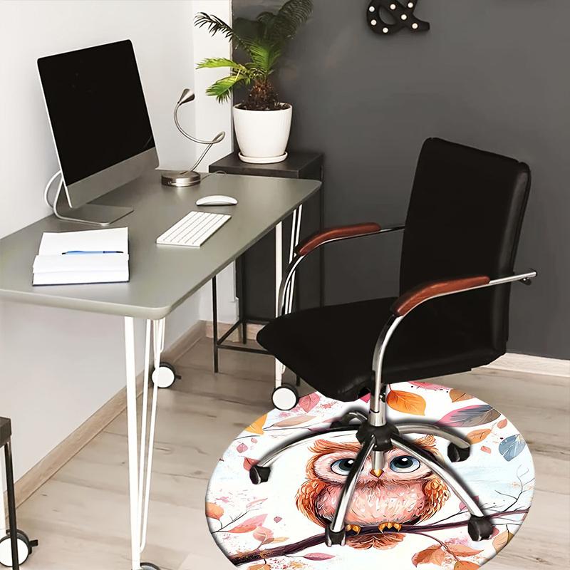 

1pc Office Carpet Chair Mats Autumn Leaves Owl Branch Perfect for Decorating Office Chairs, Living Rooms, Or Bedrooms.YDT246 80cm by 80cm
