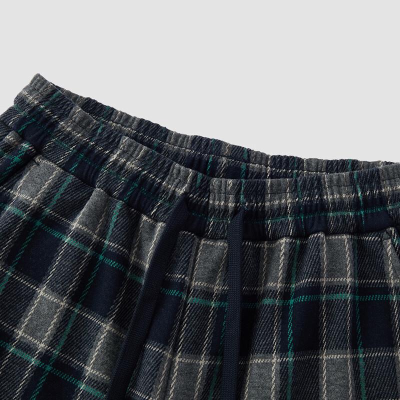 Semir Women's Plaid Fleece-lined Loose Wide-leg Casual Pants