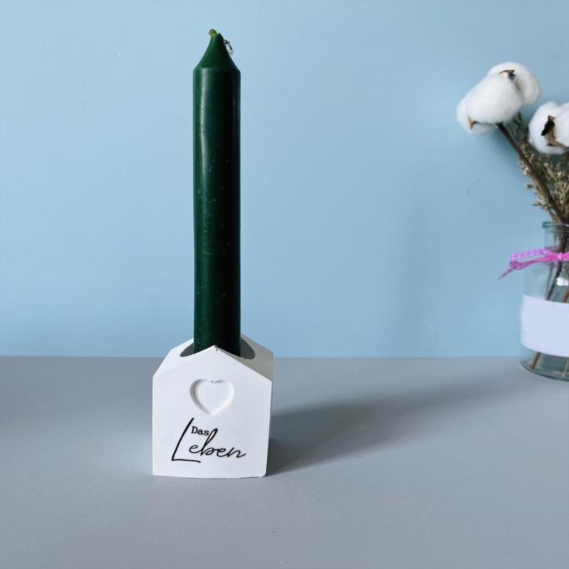 Silicone Molds Small House Candlestick Molds Candle Holder Molds Plasters Molds Castings Mould FOR Home Decoration