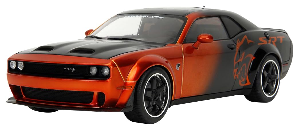 

Kyosho Jada Toys Серия PINK SLIP Масштаб 2015 Dodge Challenger SRT Hellcat Оранжевый JADA35722 1/18 Металлик/Черный (Готовая модель)