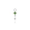 AIDE 1PC Black Rutilated Quartz Flat Head Threaded Puncture 925 Silver Earring For Women Gleaming Rainbow Zircon Studs