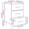 Nightstand with Drawers Reclaimed Wood Look 40 x 40 x 66 cm Engineered Wood