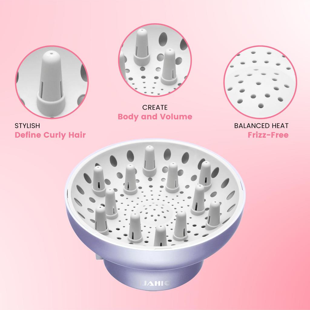 GIHALI Universal Hair Diffuser for Natural Curls and with Hair Dryer Attachment "Super Sturdy" 4.4cm-6.6cm, Waves, (Blue Lagoon)