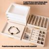 Jewelry Storage Box with Three Compartments Glass Access Lid PU Materials Cover Soft Velvets Cushioning