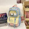 Small fresh splicing contrasting color pain bag large capacity casual lightweight student schoolbag ins Korean version cute backpack female