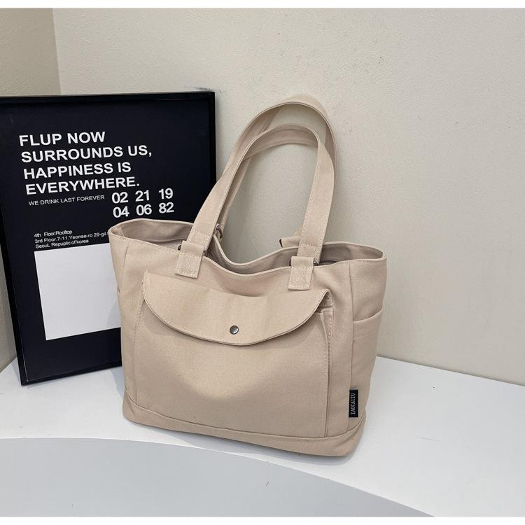 New Large-capacity Canvas Bag Women's Simple Versatile Tote Bag Literary Cloth Bag Commuter Shoulder Bag