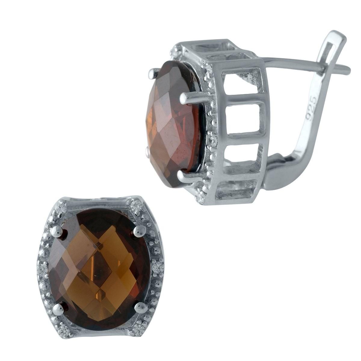 

Срібна каблучка з натуральним гранатом (1996713) темні цукерки apple червоний колір