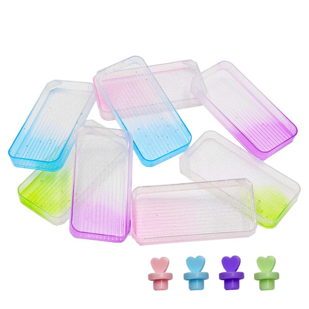 4/7/13Pcs DIY Craft Gradient Diamond Painting Trays Embroidery Beading Plates Drill Storage Container with Stopper
