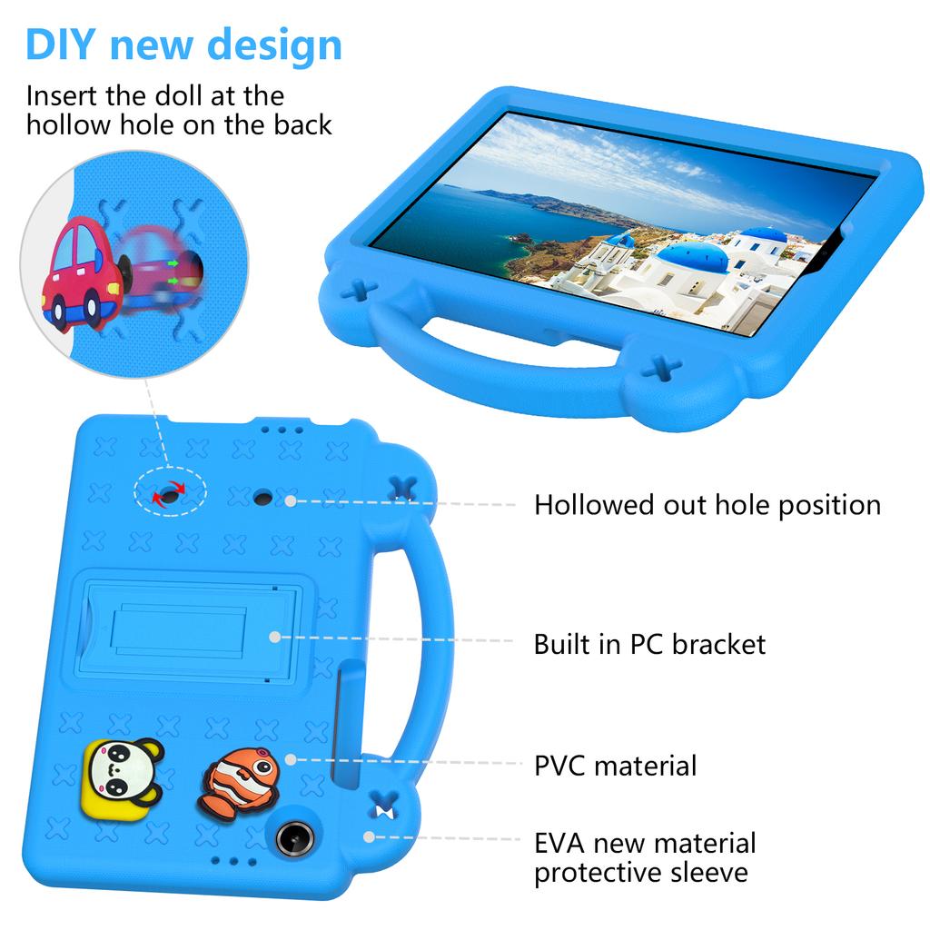 EVA Kids Cute Case For Lenovo Tab One (K9) 2025 8.7 Inch TB305FU Built-in Kickstand DIY Funda Tablet Cover With Portable Handle