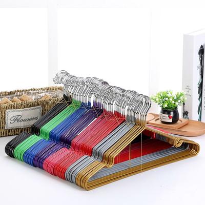 10PCS Clothes Hanger Non-Slip Rubber Coated Metal Shirt Blouse Hanger Heavy Duty Coat Suit Rack with Round Notches Dress Holder