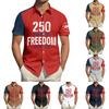 Men's Independence Day Printed Collared Top Men's Casual Sports Short-Sleeve Shirt