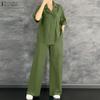 Women Half Sleeve Blouse and Pants Casual Two Piece Suit Sets