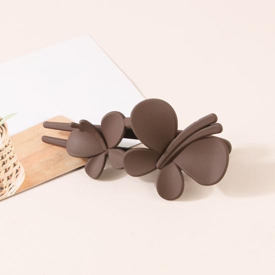 Women Solid Color Strong Grip Hair Clip Exquisite Anti-slip Butterflies Decor Elegant Hairpin Hair Accessories