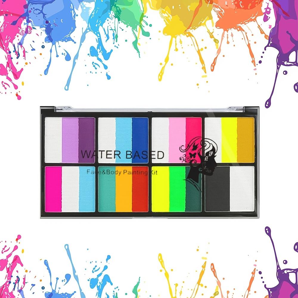 Palette de peinture pour le visage et le corps, cosmétiques à base d'eau pour les costumes de clown de fête de festival de scène, peinture d'art corporel