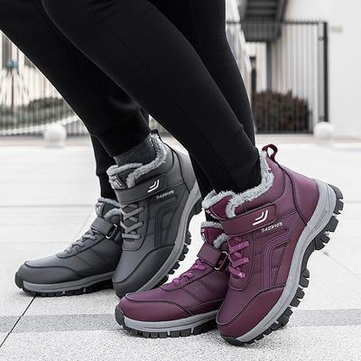 Cotton Shoes Winter High-top Velvet Comfortable Versatile Warm Women's Shoes Non-slip Leather Surface Waterproof Middle-aged Elderly Walking Mother