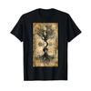 Hand Drawn Sketch Yggdrasil Tree of Life T Shirt black vintage Washed streetwear graphic Stretc
