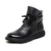 Autumn Winter Leather Warm Wool Boots  Ankle Boots for Women Cotton Shoes Flat Bottomed Anti Slip Soft Bottomed Womens Boots