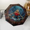 Underwater Mechanical Fish pattern umbrella, portable and foldable design, 8 ribs, a casual accessory for Halloween, Christmas, and birthday gifts.