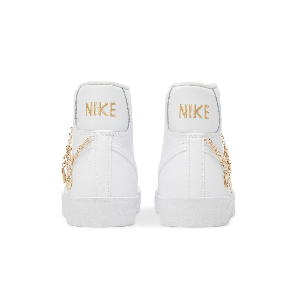Nike Womens Blazer Mid '77 LX 'Lucky Charms - White' (women's sizes) White / White / Metallic Gold Skate Shoes DM0850 100