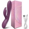 Kraftig G Spot Rabbit Vibrator Klitoris Nippel Dual Stimulator Massasjeapparat 2 i 1 Dildo Sexleketøy Handle Voksenvarer for kvinner