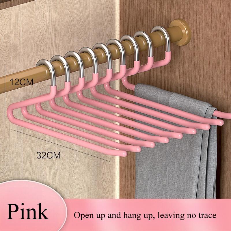 Home Stainless Steel Goose-Shaped Anti-Slip No-Trace Pants Hanger Z-Shaped Double Hanger Wardrobe Space-Saving Storage Hanger
